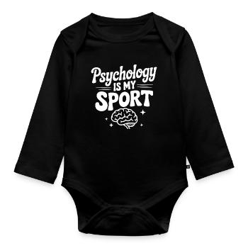Psychologie ist mein Sport - Baby Bio-Langarm-Body - Schwarz - Vorne