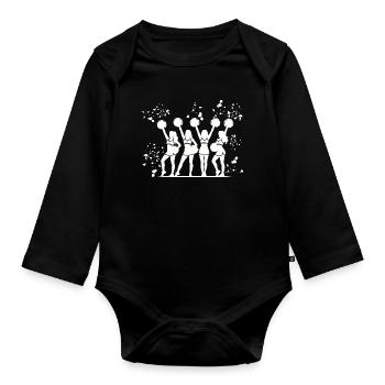 Cheerpom pom girls Mom Cheerleading - Body Bébé bio manches longues - noir - Devant