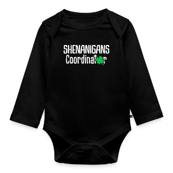 Coordinateur des manigances - Body Bébé bio manches longues - noir - Devant