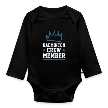 Équipe de badminton - Body Bébé bio manches longues - noir - Devant