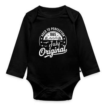 Juli 1965 – Legende der Gipfel und Berge - Baby Bio-Langarm-Body - Schwarz - Vorne