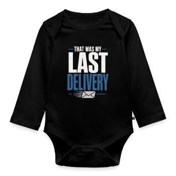 Retired Postman Retired Postman - Organic Longsleeve Baby Bodysuit - black - Front