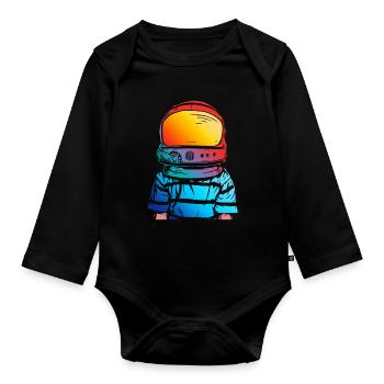 Astronaut Dream Gift for Kids - Organic Longsleeve Baby Bodysuit - black - Front
