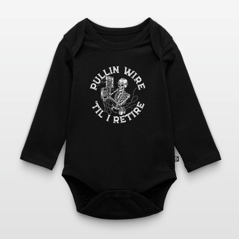 Skeleton Technique Wirework Electrician Pullin Wire Organic Longsleeve Baby Bodysuit