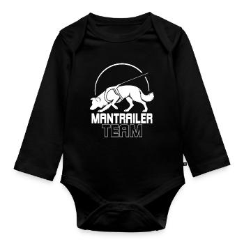 Équipe de Border Collie Mantrailer Chiens de Sport - Body Bébé bio manches longues - noir - Devant