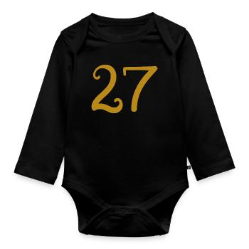 27 - Body Bébé bio manches longues - noir - Devant