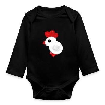 Chick Baby Chicken Child Easter Kids - Organic Longsleeve Baby Bodysuit - black - Front