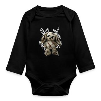 Gruseliger Voodoo Hase Dark Art Gothic - Baby Bio-Langarm-Body - Schwarz - Vorne
