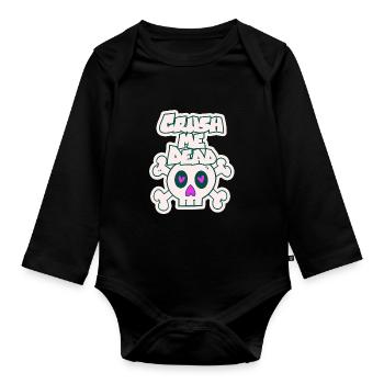 Crush me dead - Organic Longsleeve Baby Bodysuit - black - Front