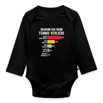 warum ich beim tennis verliere  - Baby Bio-Langarm-Body - Schwarz - Vorne
