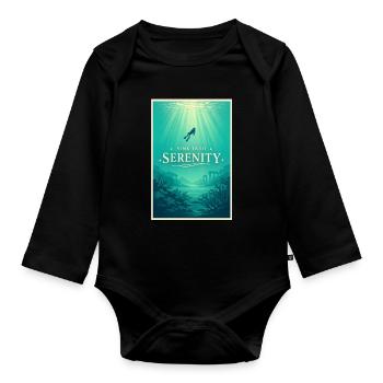 Immergez-vous dans la paix | Plongée - Body Bébé bio manches longues - noir - Devant