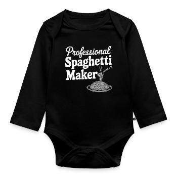 Professional Spaghetti Maker - Organic Longsleeve Baby Bodysuit - black - Front