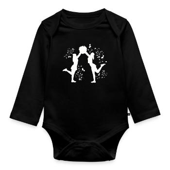 Cheerpom pom girls Mom Cheerleading - Body Bébé bio manches longues - noir - Devant