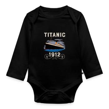 Titanic Vintage Design Titanic Expert Titanic Boys - Body Bébé bio manches longues - noir - Devant