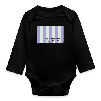 Antes Pastel Stripe Font - Body orgánico de manga larga para bebé - negro - delante