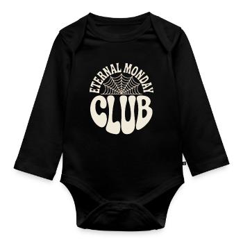 Logo du club du Lundi d’Émeraude - Body Bébé bio manches longues - noir - Devant
