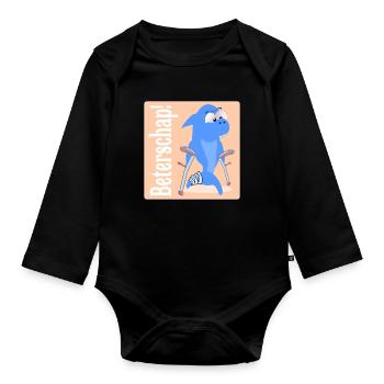 Get well soon children - Organic Longsleeve Baby Bodysuit - black - Front