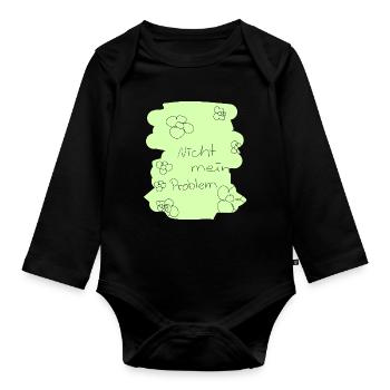 Nicht mein Problem - Baby Bio-Langarm-Body - Schwarz - Vorne