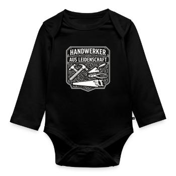 Handwerker Leidenschaft Qualität Tradition - Baby Bio-Langarm-Body - Schwarz - Vorne