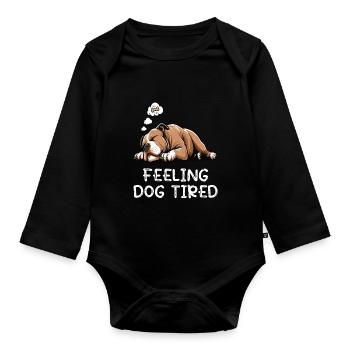 Feeling Dog Tired American_Bully Bully Owner - Organic Longsleeve Baby Bodysuit - black - Front