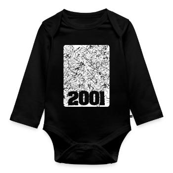 Zahl 2001 - Baby Bio-Langarm-Body - Schwarz - Vorne