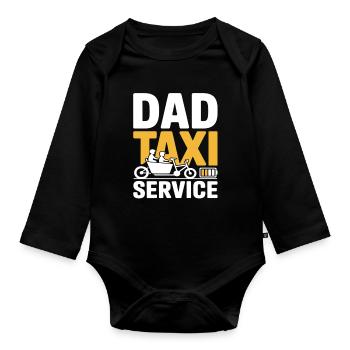 Dad Taxi Service Cargo Bike Dad - Organic Longsleeve Baby Bodysuit - black - Front