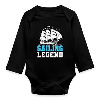 Sailing Legend Sailor Sail Captain - Organic Longsleeve Baby Bodysuit - black - Front