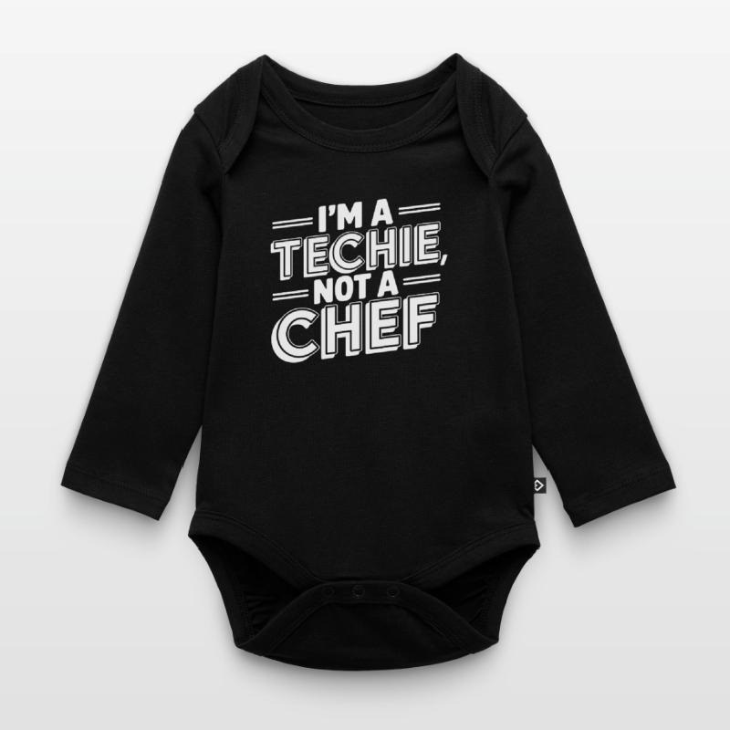 Techie Not a Chef Technician IT Programmer Organic Longsleeve Baby Bodysuit
