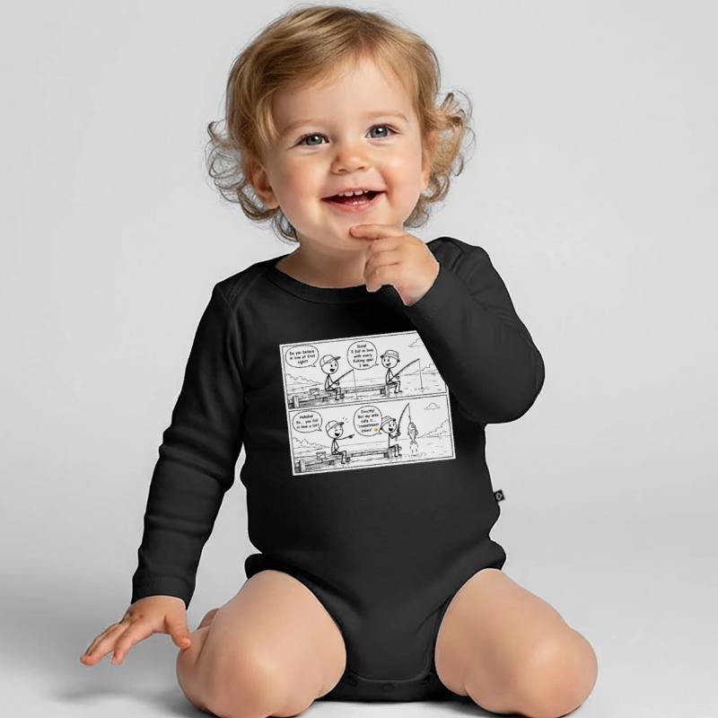 Hooked on Commitment Organic Longsleeve Baby Bodysuit