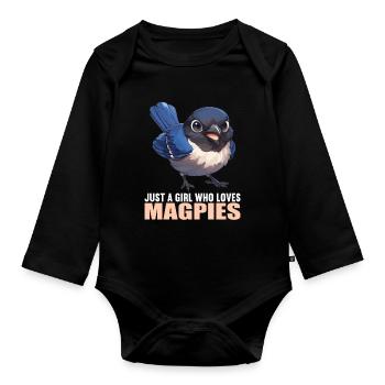 Magpies Magpie - Organic Longsleeve Baby Bodysuit - black - Front