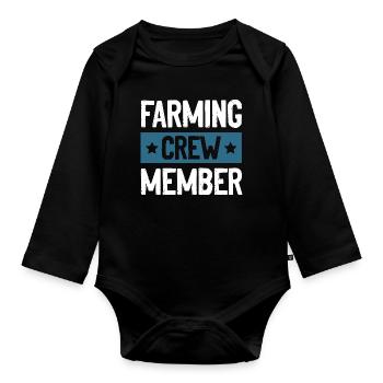 Farming Crew - Baby Bio-Langarm-Body - Schwarz - Vorne