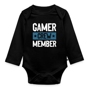 Gamer Crew - Baby Bio-Langarm-Body - Schwarz - Vorne