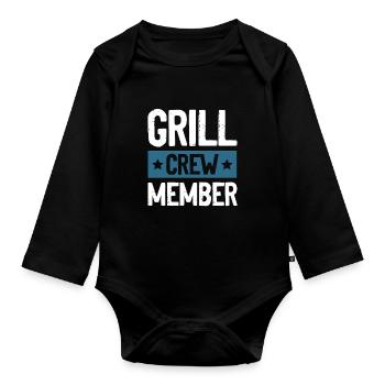 Grill Crew - Organic Longsleeve Baby Bodysuit - black - Front