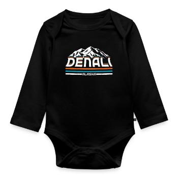Alaska Denalis Nationalpark - Baby Bio-Langarm-Body - Schwarz - Vorne