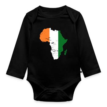 Elfenbeinküste Flagge Afrika used - Baby Bio-Langarm-Body - Schwarz - Vorne