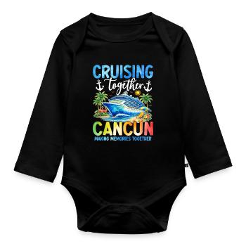 Cruising Together Cancun - Baby Bio-Langarm-Body - Schwarz - Vorne