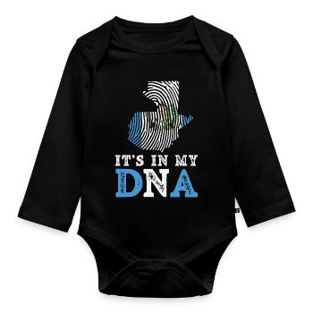 Guatemala Flag T-Shirt Pride & Home Chapín - Organic Longsleeve Baby Bodysuit - black - Front