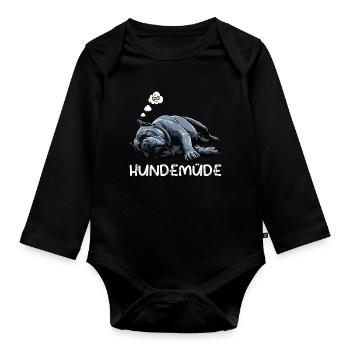 Hundemüde Cane Corso italienischer mastiff  - Baby Bio-Langarm-Body - Schwarz - Vorne
