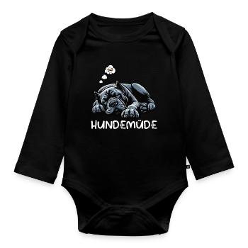 Hundemüde Cane Corso italienischer mastiff  - Baby Bio-Langarm-Body - Schwarz - Vorne