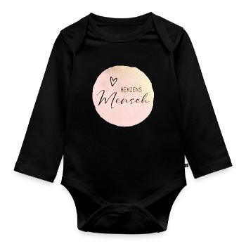 Herzensmensch - Baby Bio-Langarm-Body - Schwarz - Vorne