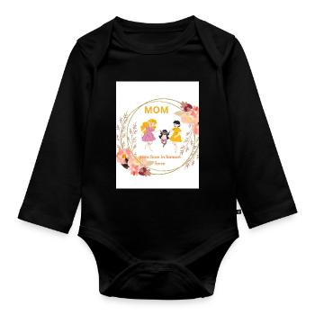 Mom Pure Love Blumenkreis - Baby Bio-Langarm-Body - Schwarz - Vorne