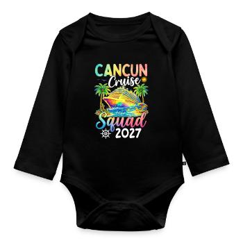 Cancun Cruise Squad 2027 - Organic Longsleeve Baby Bodysuit - black - Front
