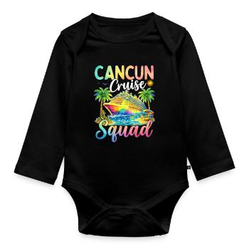Équipe de croisière de Cancún - Body Bébé bio manches longues - noir - Devant