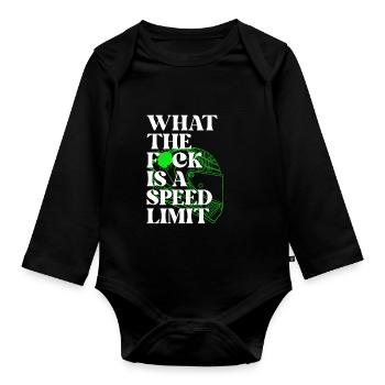 Car - Organic Longsleeve Baby Bodysuit - black - Front