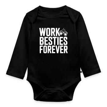 Arbeitsbeste Freunde für immer - Baby Bio-Langarm-Body - Schwarz - Vorne