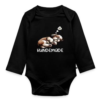 Dog Tired Shih tzu Shih tzus Shih tzu Owner - Organic Longsleeve Baby Bodysuit - black - Front