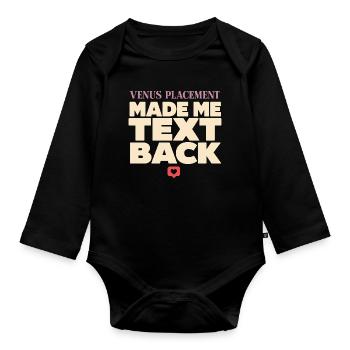 Venus sign Venus astrology - Organic Longsleeve Baby Bodysuit - black - Front