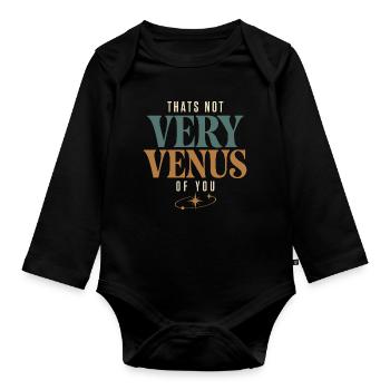 Venus sign Venus astrology - Organic Longsleeve Baby Bodysuit - black - Front