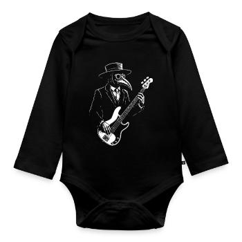 Pestdoktor Bass Groover - Baby Bio-Langarm-Body - Schwarz - Vorne