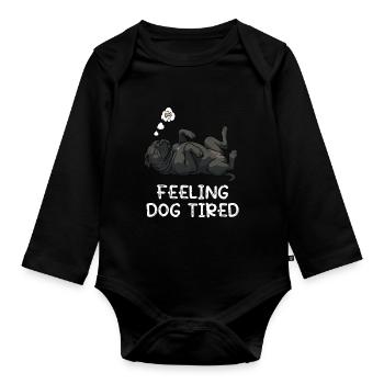 Feeling Dog Tired Cane Corso Italian Mastiff - Organic Longsleeve Baby Bodysuit - black - Front
